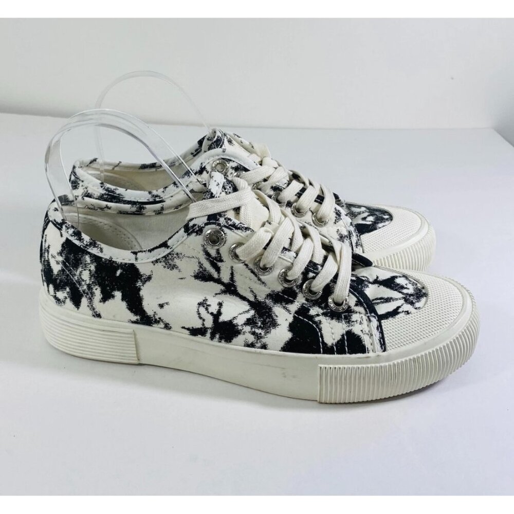 Jenn Ardor Sneakers Women 8 Canvas Black White Low Top Lace-Up New Skateboarding